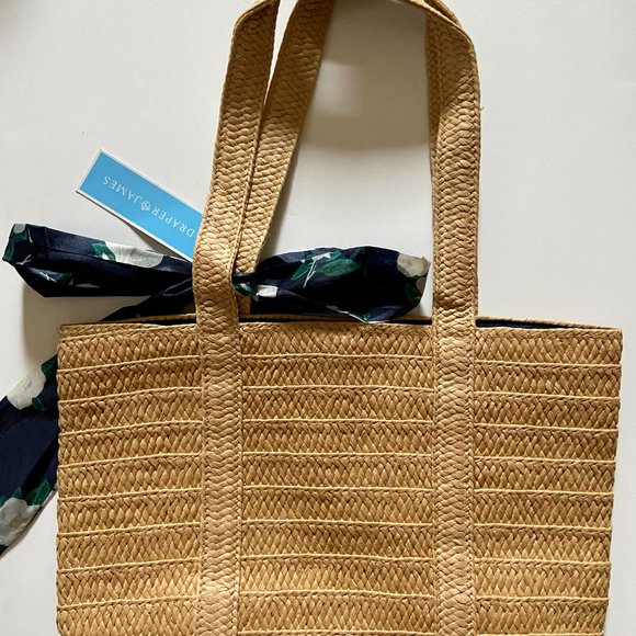 DRAPER JAMES Everyday Straw Tote with Magnolia Scarf - Picture 3 of 3